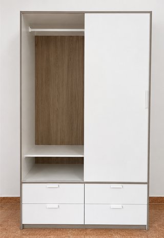 Armario con puertas correderas y cajones Trysil