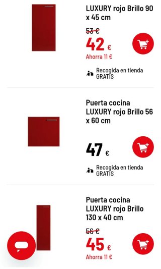 Puertas y Panel lateral cocina rojo lacado y negro
