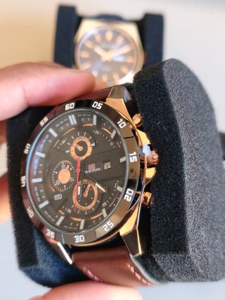 Reloj Caballero Nuevo Marrón Dorado