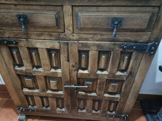 Mueble recibidor de madera rústico