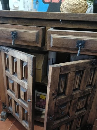 Mueble recibidor de madera rústico