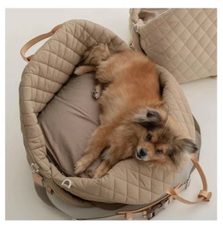 Bolso y cama para mascotas beige