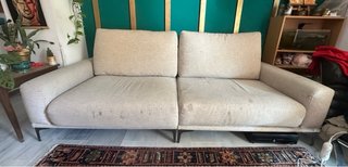 Divano 3-4 posti beige in tessuto