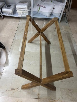 Mesa Banak Cristal y Madera