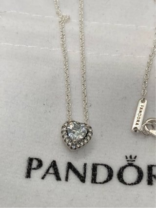 Collar Pandora plata de ley Corazon con Brillante
