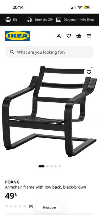 Armazón Silla Ikea Pöang Negro