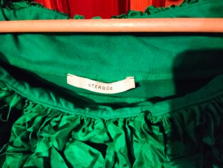 Blusa Uterqüe verde punto algodón y seda
