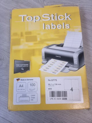 Etiquetas Autoadhesivas TopStick A4