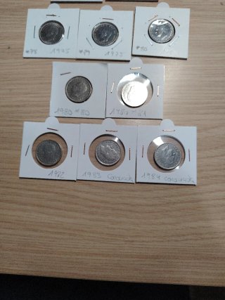 Lote  monedas 5 pesetas 1975-1984