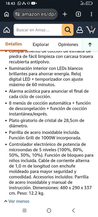 Microondas Digital Aiwa 23L con Grill
