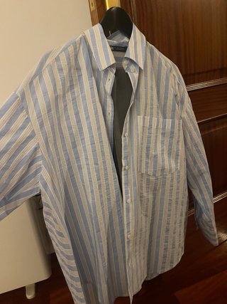Camisa Zara Rayas Azul y Blanco