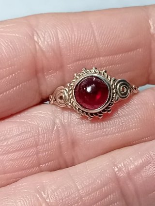 Anillo Plata Ley granate