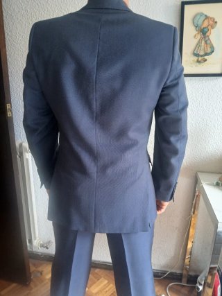 Traje Charles Dastier azul y gris