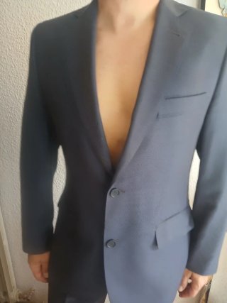 Traje Charles Dastier azul y gris