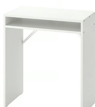 Escritorio blanco con estante medidas 65 por 40 cm