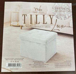 Pouf contenitore con strass Tortora