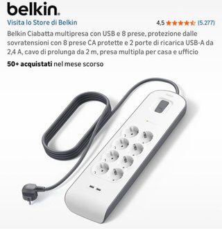 Ciabatta multipresa Belkin con USB