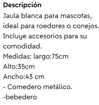 Jaula para conejo o cobaya