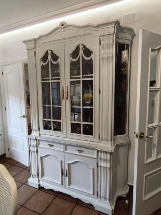 Conjunto Muebles Salón Blanco y Dorado