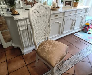 Conjunto Muebles Salón Blanco y Dorado