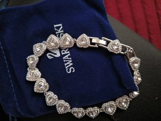 Pulsera Corazones Brillantes Plata