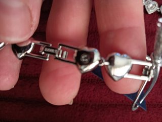 Pulsera Corazones Brillantes Plata