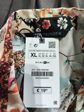 Camisa Zara Patchwork Estampada Talla XL
