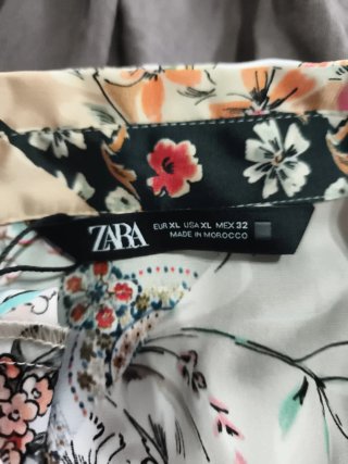 Camisa Zara Patchwork Estampada Talla XL