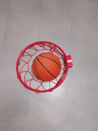 Canasta Baloncesto Aro Rojo con Red