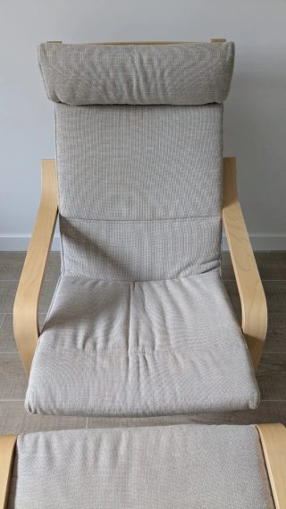 Sillón Poäng Ikea con reposapiés