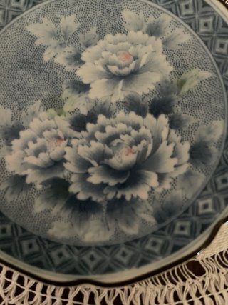 Piattino Giappone Rose Blu Rosa