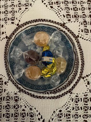 Piattino Giappone Rose Blu Rosa