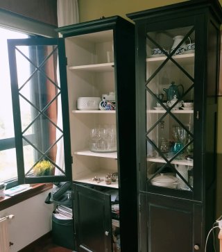 2 Vitrinas Portico Madera y Cristal