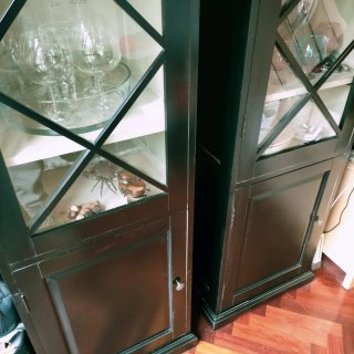 2 Vitrinas Portico Madera y Cristal