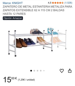Zapatero extensible metal plateado