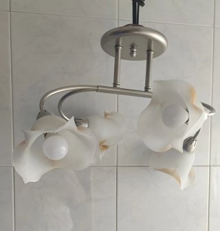 Lámpara de techo cristal y metal