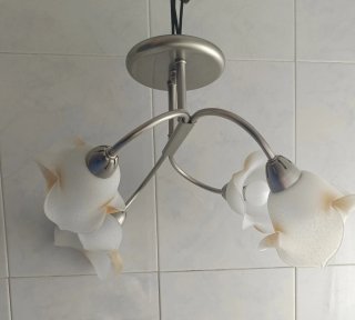 Lámpara de techo cristal y metal