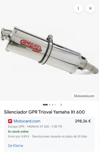 Tubo Escape Yamaha XT 600 Homologado