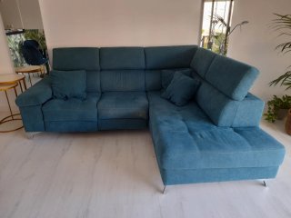 Sofá 3 plazas chaiselongue eléctrico