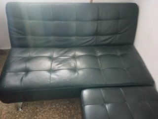 Sofá Cama Cuero Negro
