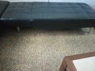 Sofá Cama Cuero Negro