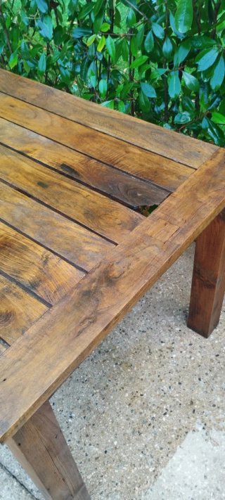 Mesa de exterior de teca maciza