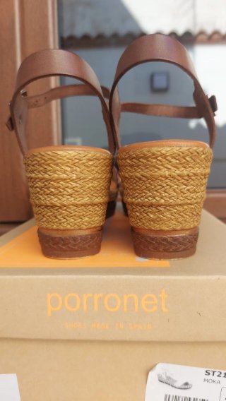 Sandalias Porronet Mujer Cuero Marrón