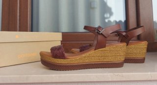 Sandalias Porronet Mujer Cuero Marrón