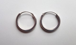 PENDIENTES PLATA DE LEY - AROS 1,4 CM - NUEVOS