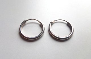 PENDIENTES PLATA DE LEY - AROS 1,4 CM - NUEVOS