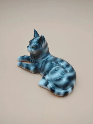 Gato Atigrado Erphila Porcelana Midcentury