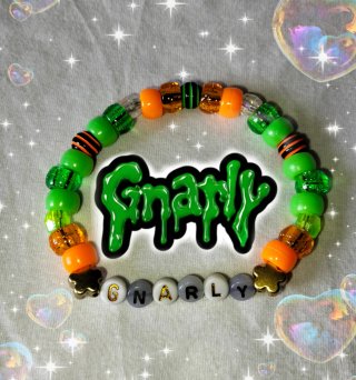 Pulsera Kandi Gnarly Verde y Naranja