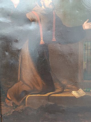 Antiguo óleo S. Francisco estigmatizado