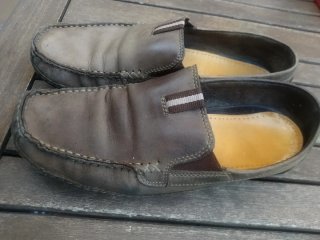 Mocasines Hombre Talla 42 Beige/Marrón
